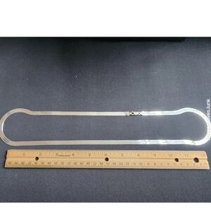 Vintage Sterling Silver Flat Herringbone Style Necklace Marked/Tested+